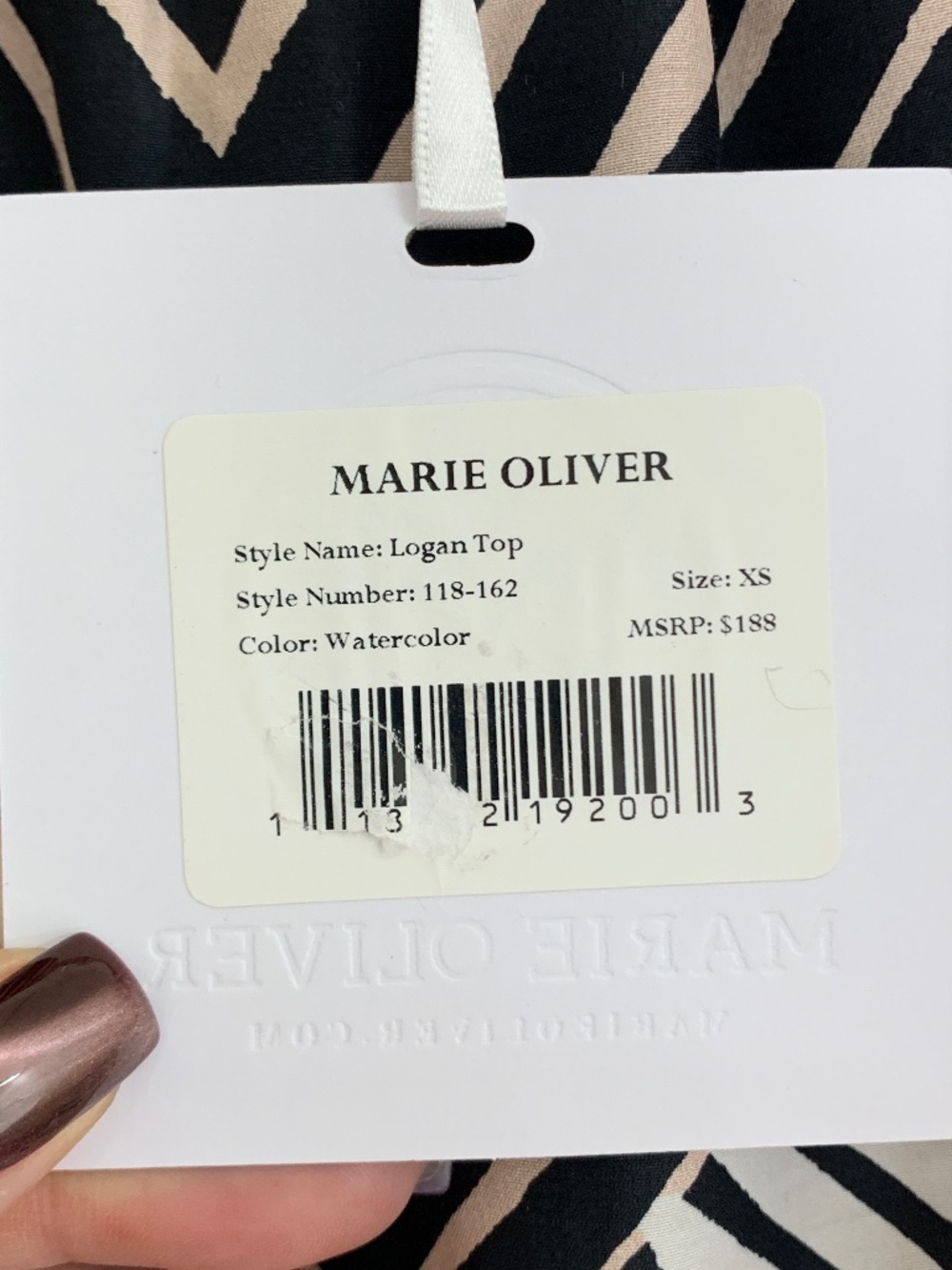 Marie Oliver Bold Abstract Off-The-Shoulder 3/4 Sleeve Top Sz XS - Picture 9 of 12